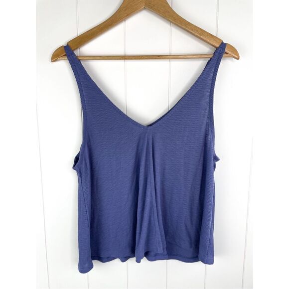 Free People Dani Periwinkle Blue Ribbed Tank Top S - Picture 9 of 12